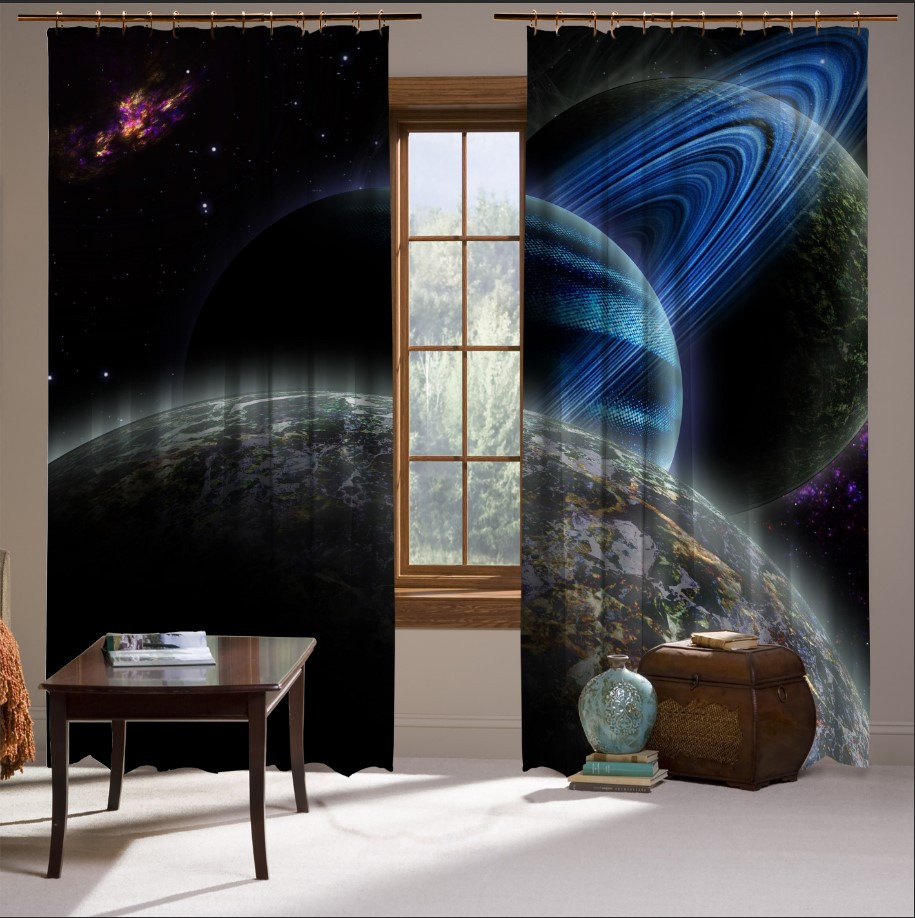 Штори з принтом Планети галактика зірки космос Всесвіт