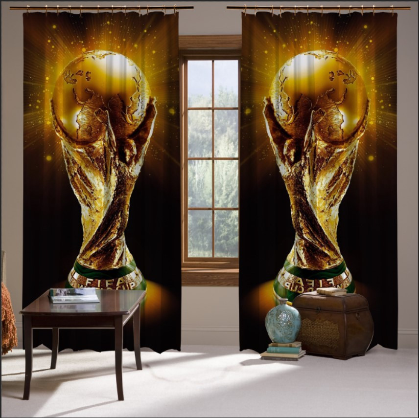 Штори з принтом Фанат футбол трофей кубок золотий чемпіонат світу