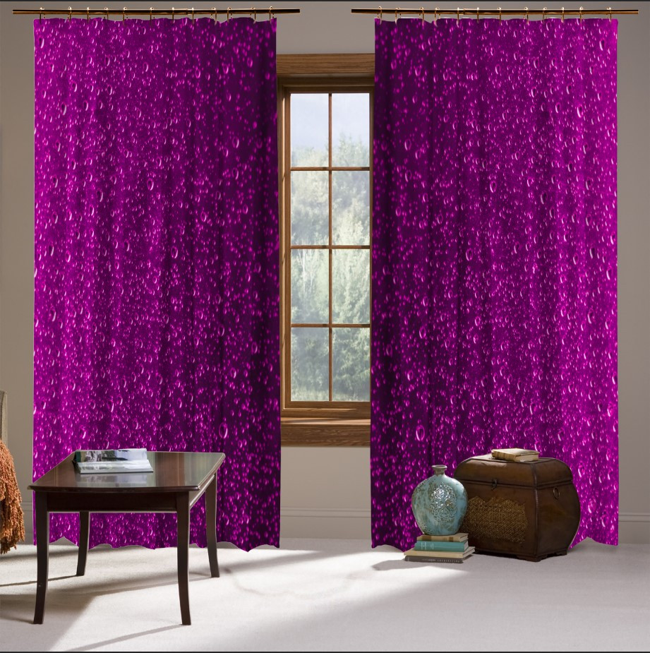 Штори з принтом Фіолетовий фон краплі дощу