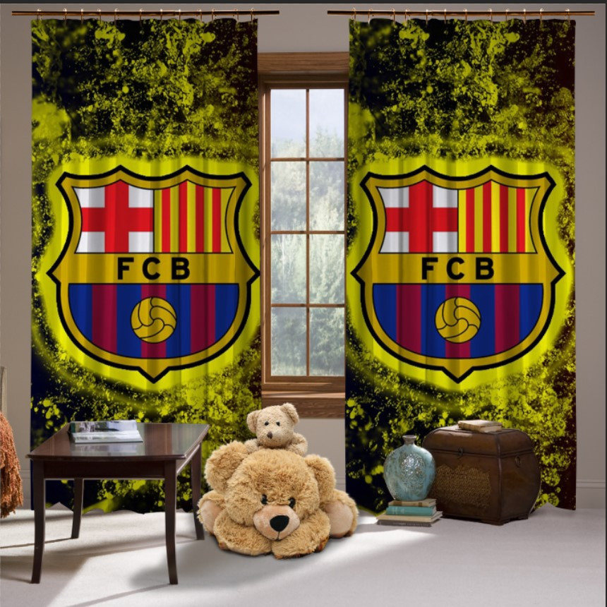 Штори з принтом Футбол клуб лого Барселона