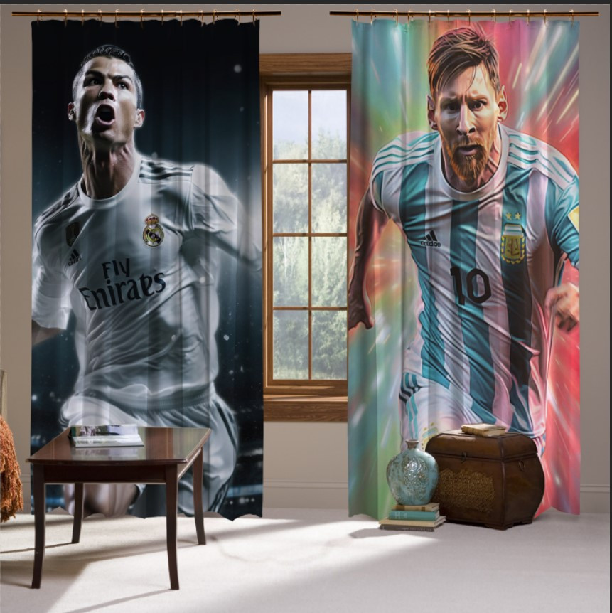 Штори з принтом Футбол фанат футболіст гравець зірка Роналду Мессі