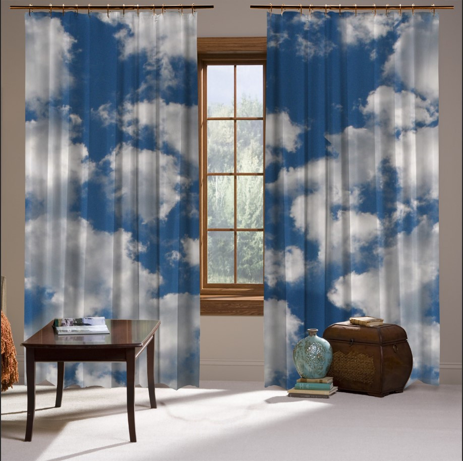 Штори з принтом Хмари світло день небо блакитне