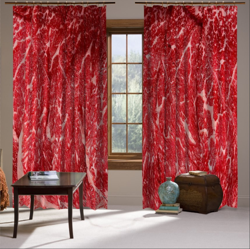 Штори з принтом Червоне текстура м'яса сирого