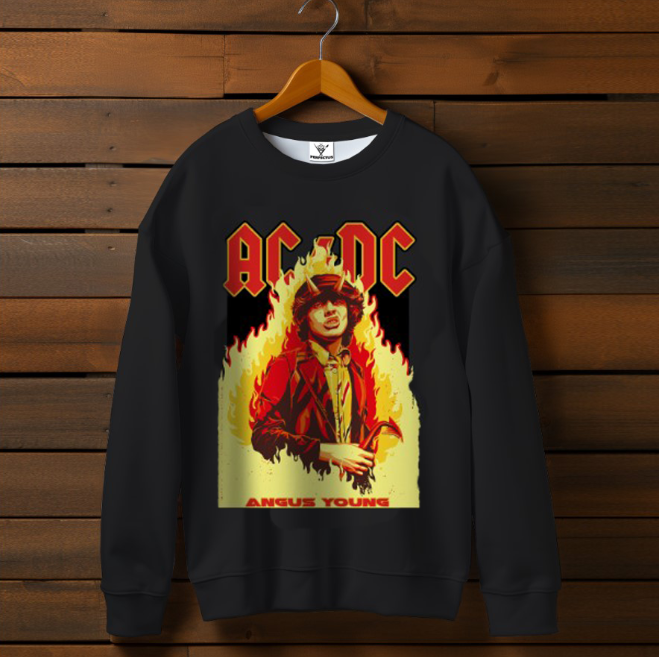 Світшот оверсайз унісекс з принтом AC/DC