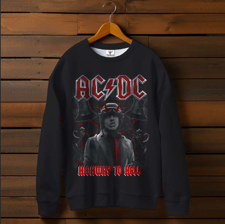 Світшот оверсайз унісекс з принтом AC/DC