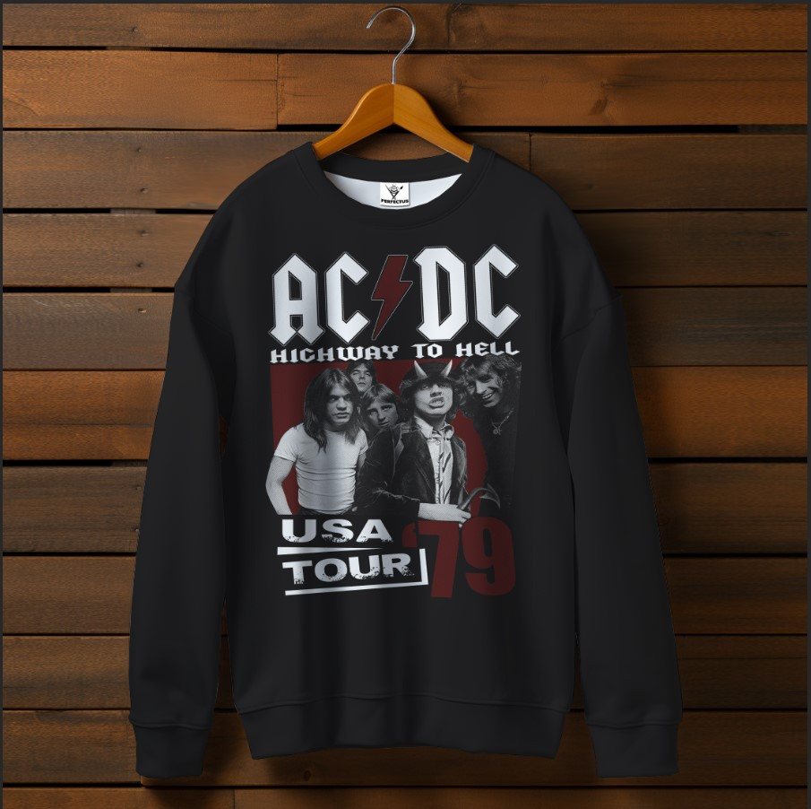 Світшот оверсайз унісекс з принтом AC/DC