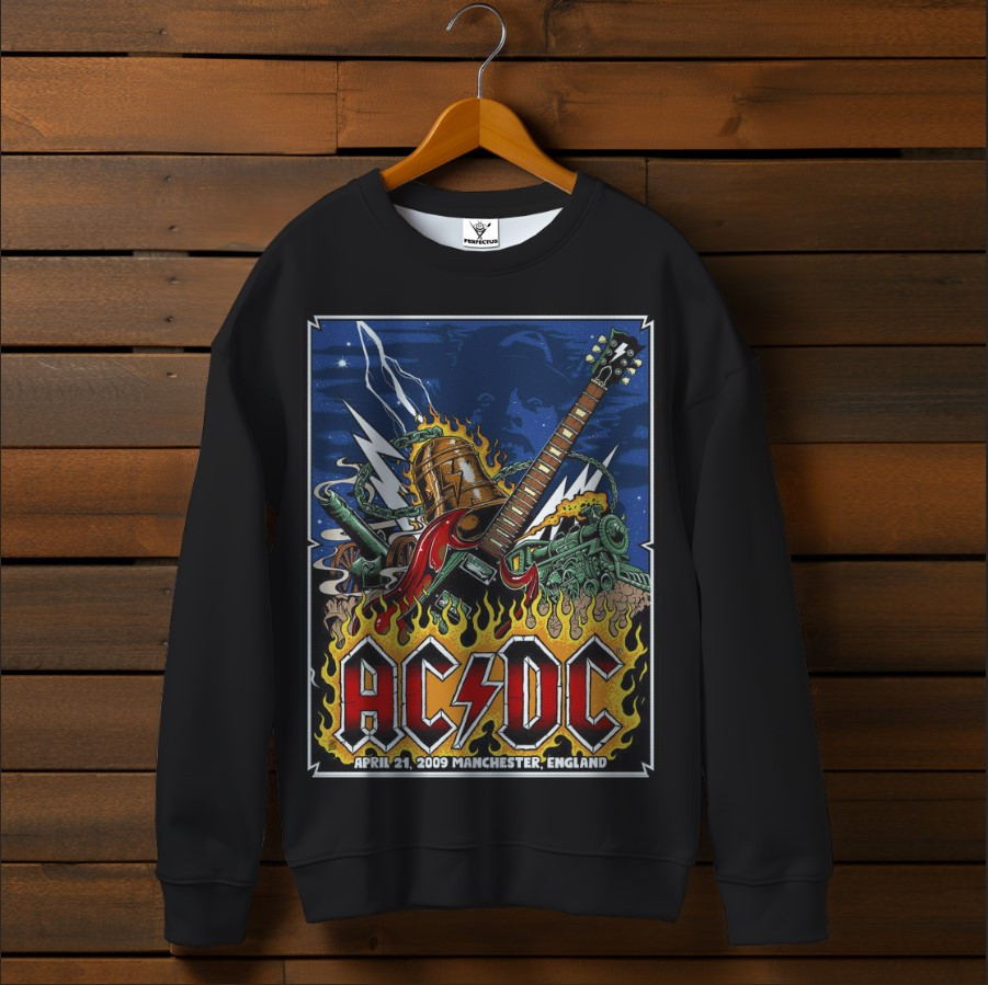 Світшот оверсайз унісекс з принтом AC/DC