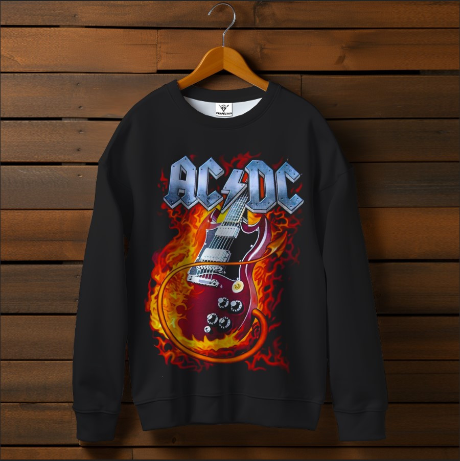 Світшот оверсайз унісекс з принтом ACDC