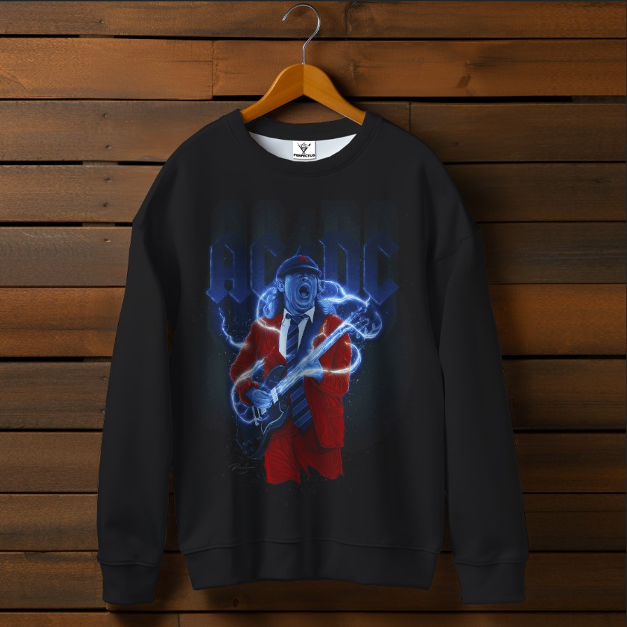 Світшот оверсайз унісекс з принтом AC/DC