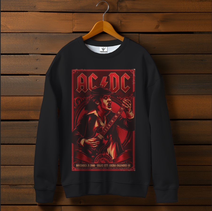 Світшот оверсайз унісекс з принтом AC/DC