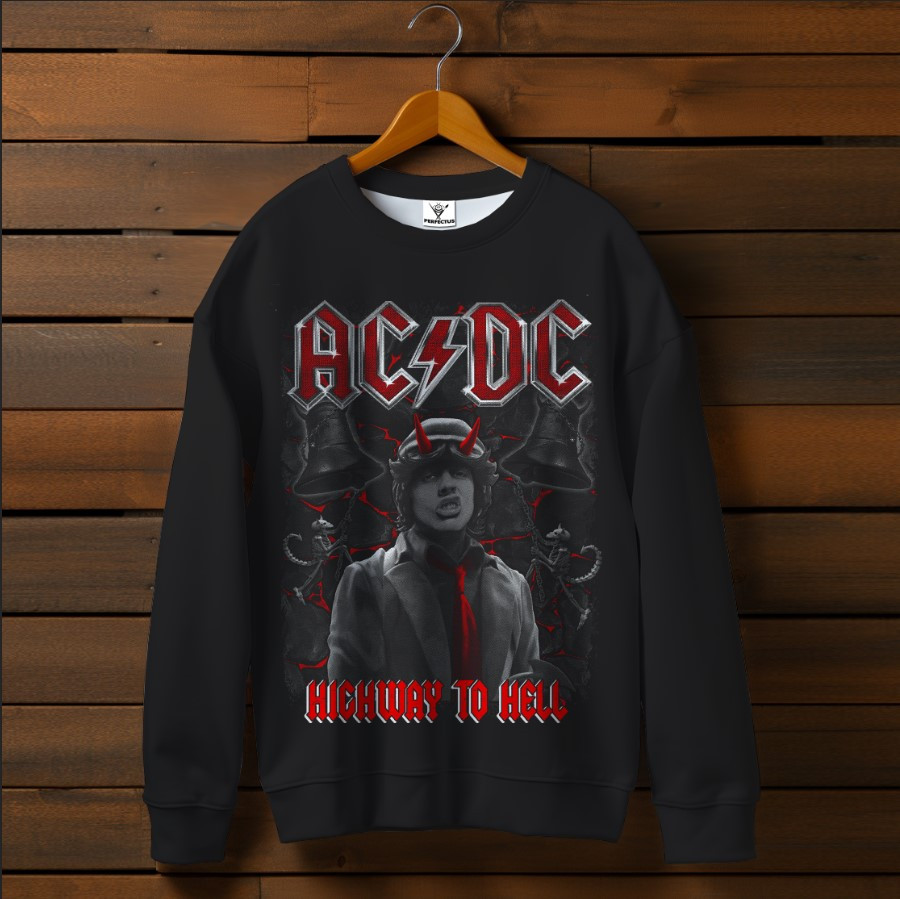 Світшот оверсайз унісекс з принтом AC/DC