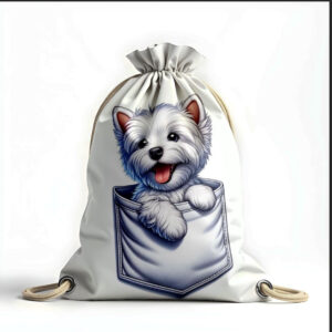 Рюкзак - мішок з 3D принтом Вест хайленд вайт тер'єр собака у кишені арт