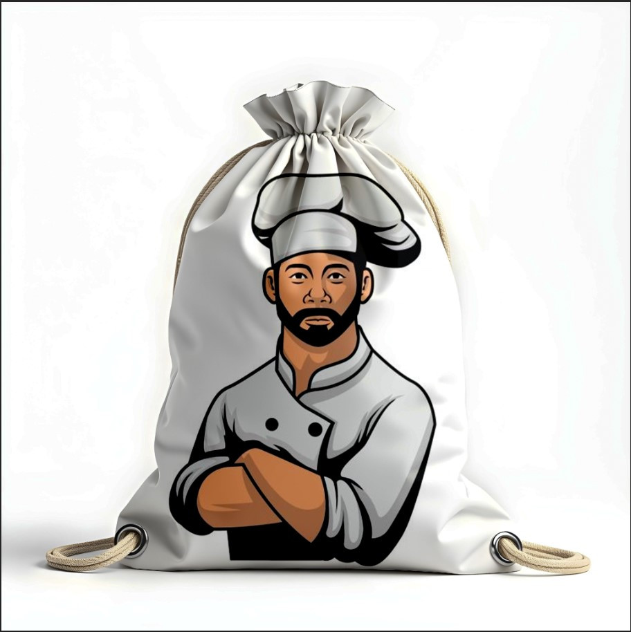 Рюкзак - мішок з 3D принтом кухар чоловік арт