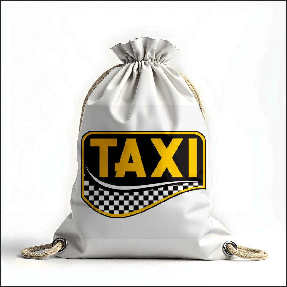 Рюкзак - мішок з 3D принтом таксі водій авто логотип емблема