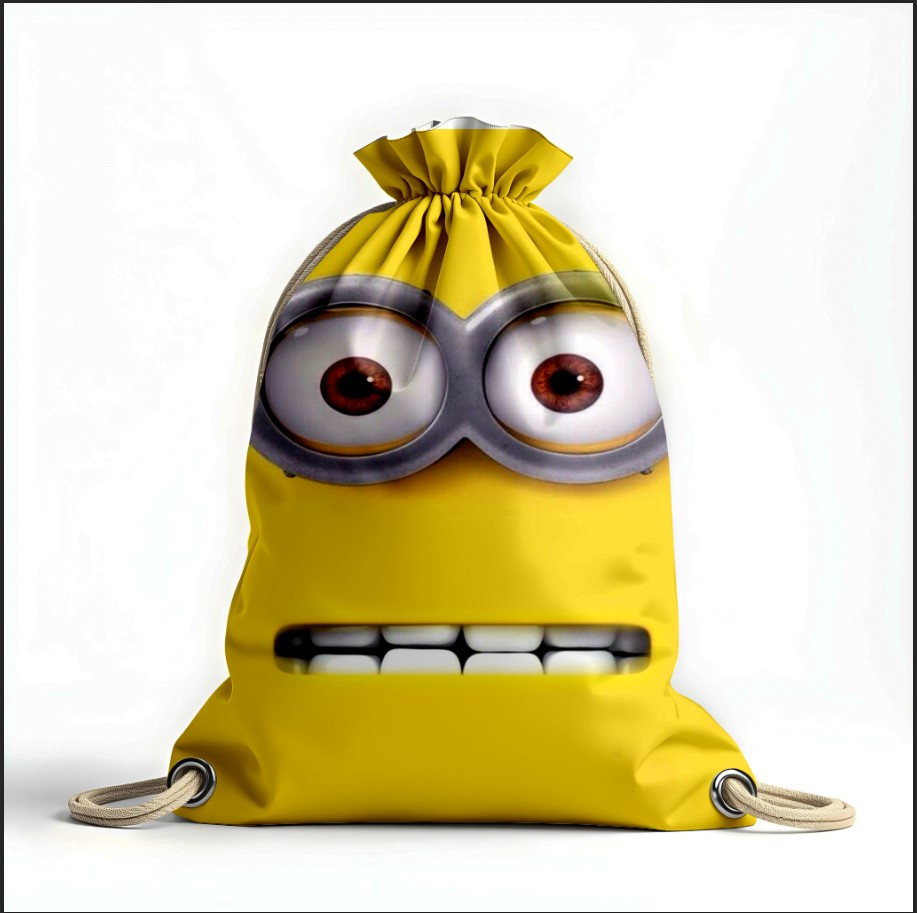 Рюкзак - мішок з 3D принтом посіпака мультик обличчя