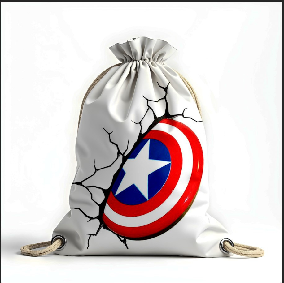 Рюкзак - мішок з 3D принтом щит капітана америка