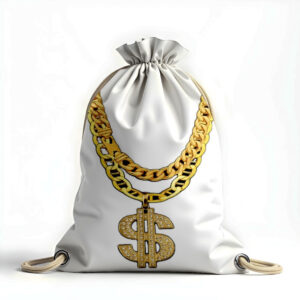 Рюкзак - мішок з 3D принтом золота цепочка знак долара