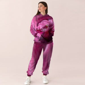 Жіночий спортивний костюм із принтом рожева змія рептилія шкіра ВСІ Розміри Преміум тканина