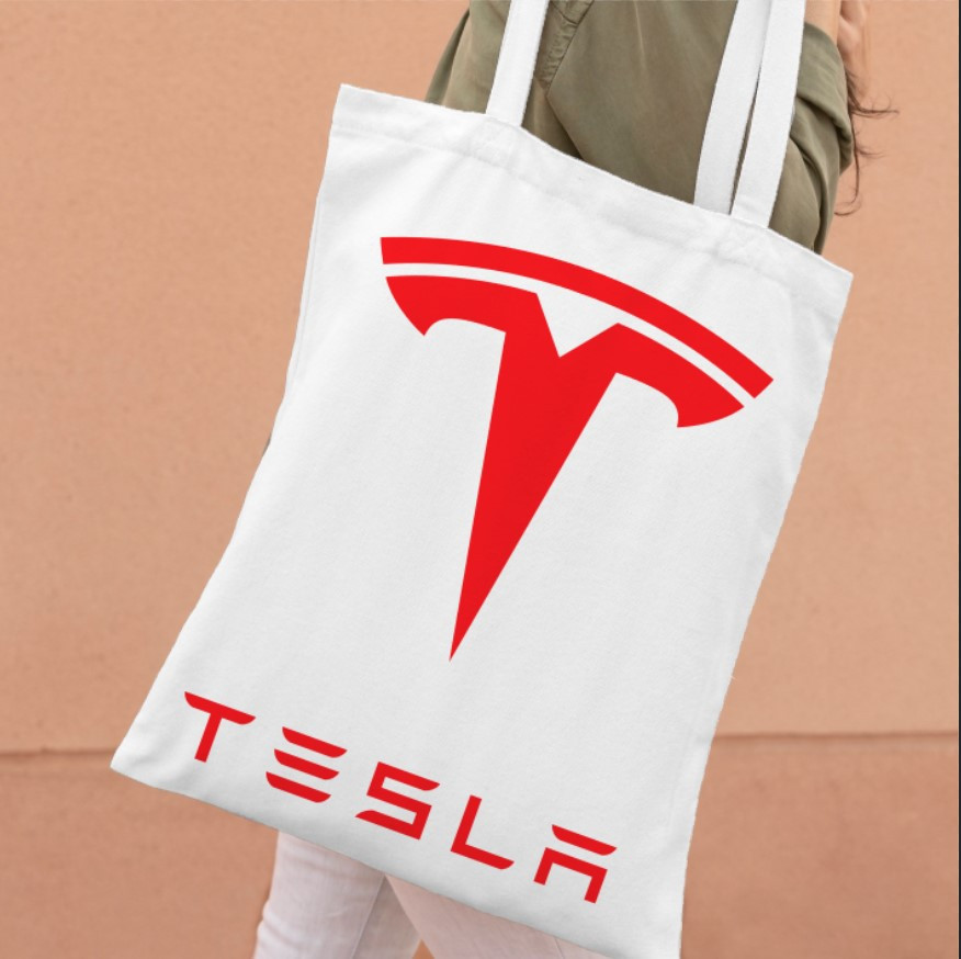 Сумка шопер еко "Tesla тесла логотип емблема авто"