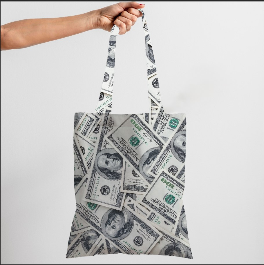 Сумка шопер еко "Валюта банкноти долари грощі"