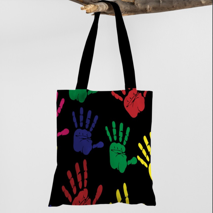 Сумка шопер еко "Відбитки рук долонь арт кольорові"