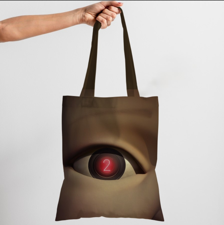 Сумка шопер еко "Гра в кальмара заставка постер око"