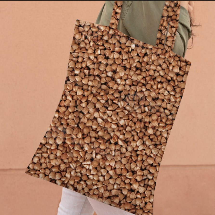 Сумка шопер еко "Гречка крупа макро"