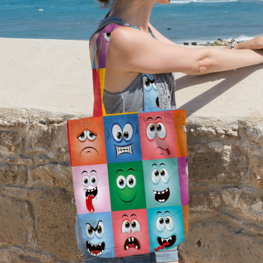 Сумка шопер еко "Емодзі смайлики мульт"