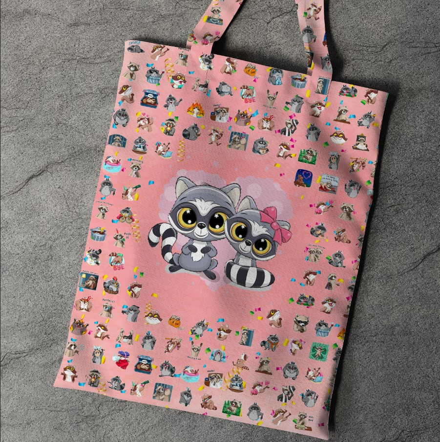 Сумка шопер еко "З єнотами меми прикольні"