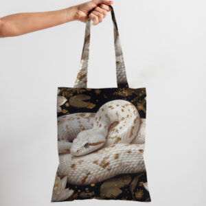 Сумка шопер еко "Змія біла казкова лотус"