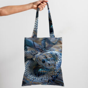 Сумка шопер еко "Змія блакитна сталева"