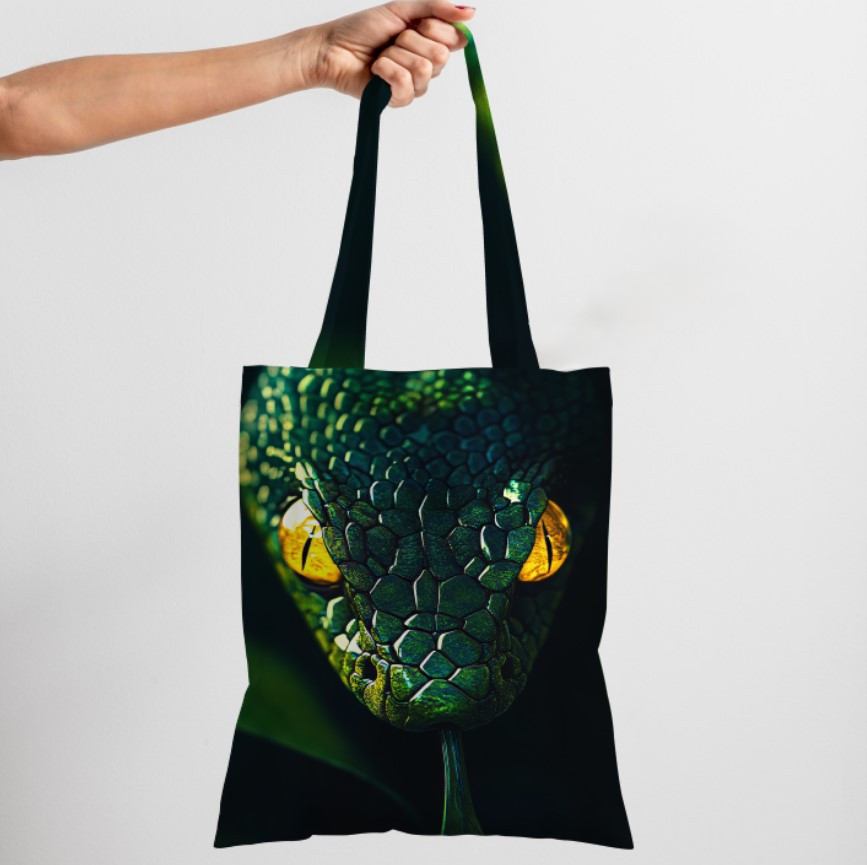 Сумка шопер еко "Змія казкова зелене 1"
