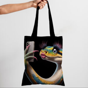Сумка шопер еко "Змія казкова селфі телефон"