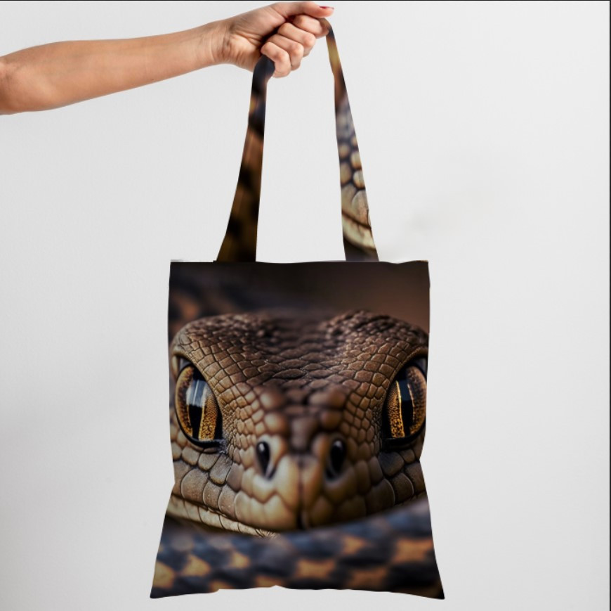 Сумка шопер еко "Змія коричнева"