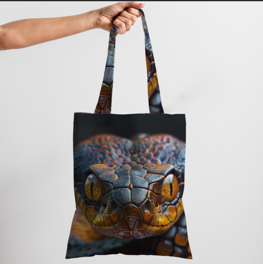 Сумка шопер еко "Змія коричнева рептилія"