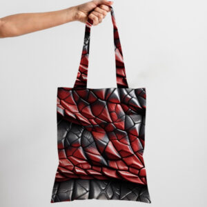 Сумка шопер еко "Змія луска шкіра червоно чорна"