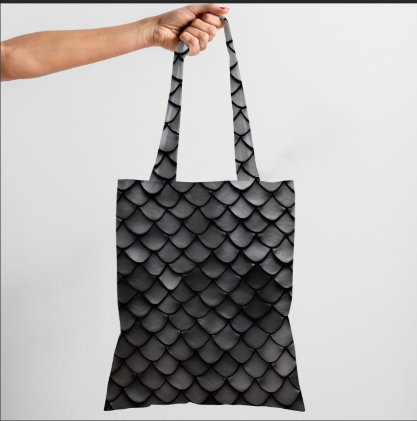 Сумка шопер еко "Змія луска шкіра чорна"