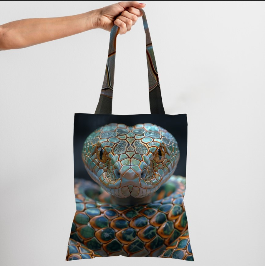 Сумка шопер еко "Змія перламутрова"