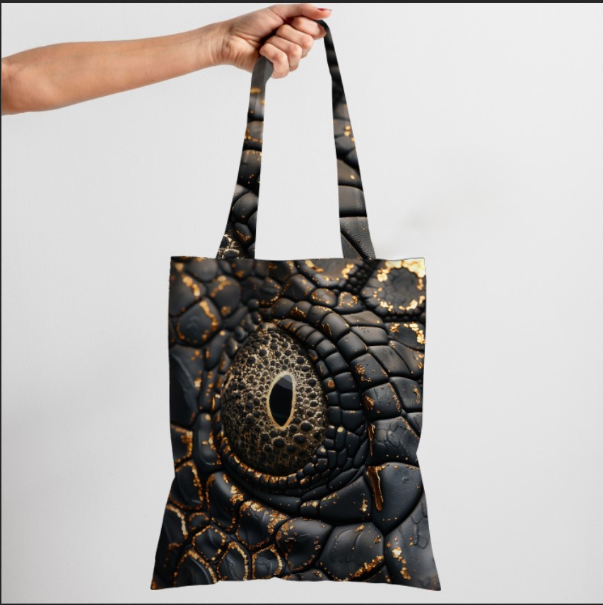 Сумка шопер еко "Змія рептилія око чорного кольору"