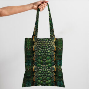 Сумка шопер еко "Змія шкіра рептилія зелена крокодила 1"