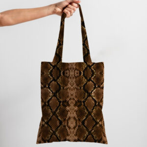 Сумка шопер еко "Змія шкіра рептилія коричнева 1"