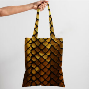 Сумка шопер еко "Змія шкіра рептилія луска золота жовта"