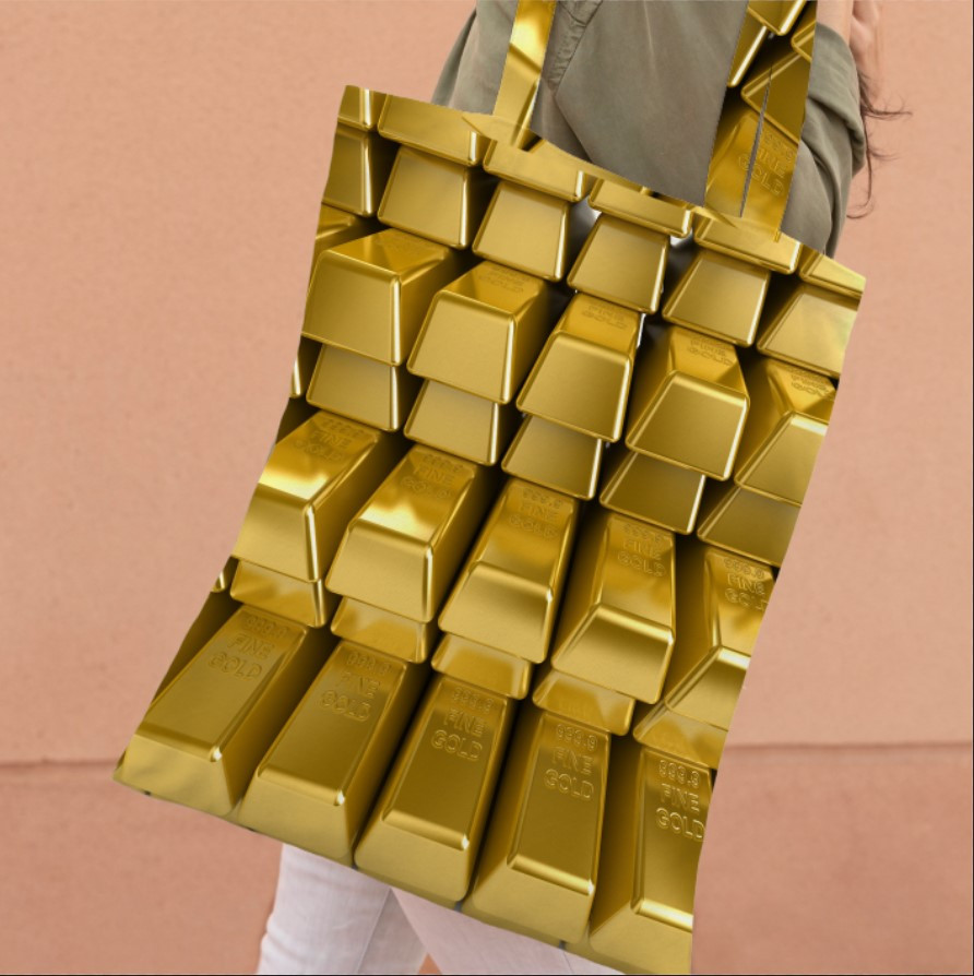 Сумка шопер еко "Золоті злитки"