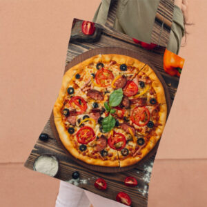 Сумка шопер еко "Їжа піца на столі"