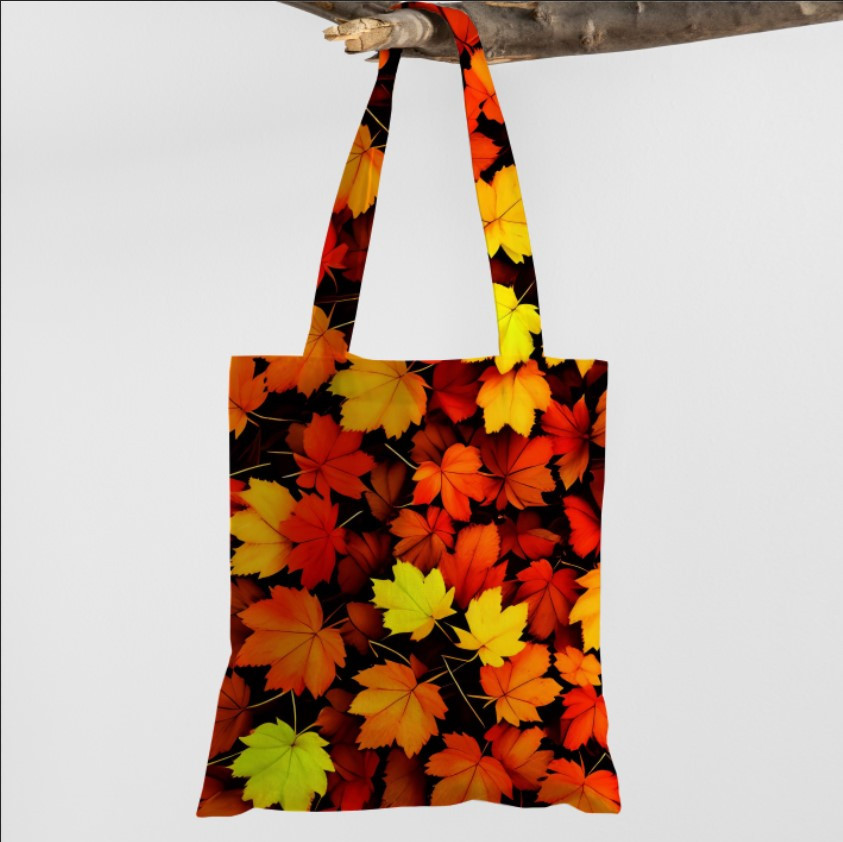 Сумка шопер еко "Кленове листя листя осінь фон помаранчевий"