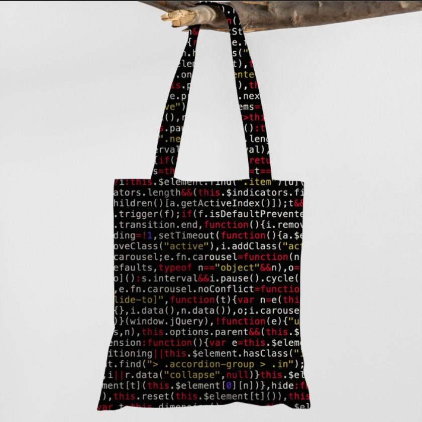 Сумка шопер еко "Код символи текст програмування текстура"