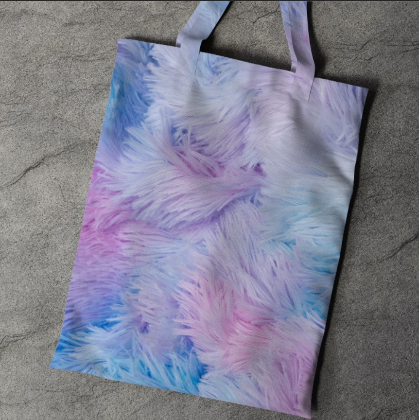 Сумка шопер еко "Кольоровий пух пір'я"