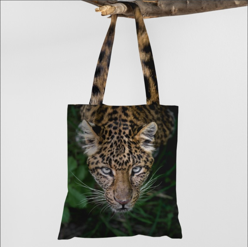 Сумка шопер еко "Леопард велика кішка хижак морда погляд"