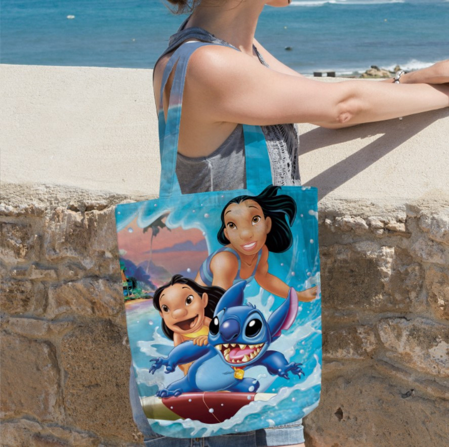 Сумка шопер еко "Ліло і Стіч мультик пляж хвиля"