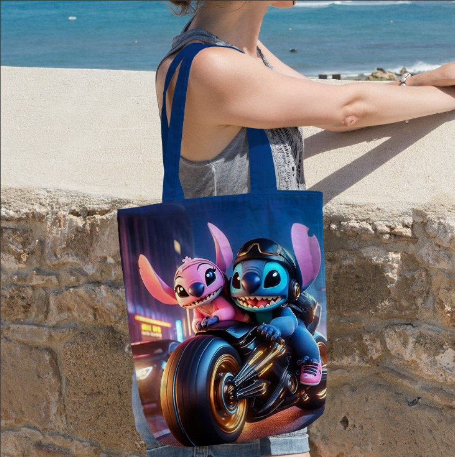 Сумка шопер еко "Ліло і Стіч мультик подруга мото"